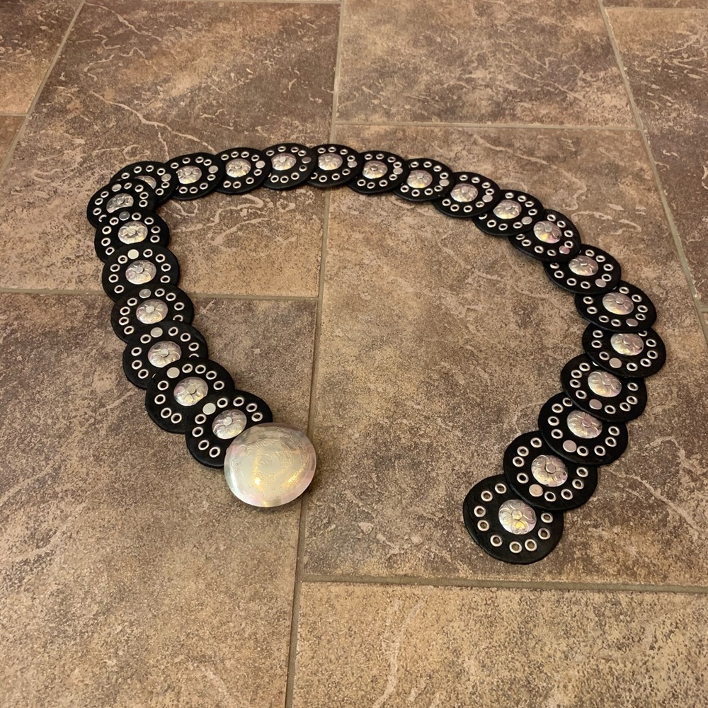 Black and silver belt